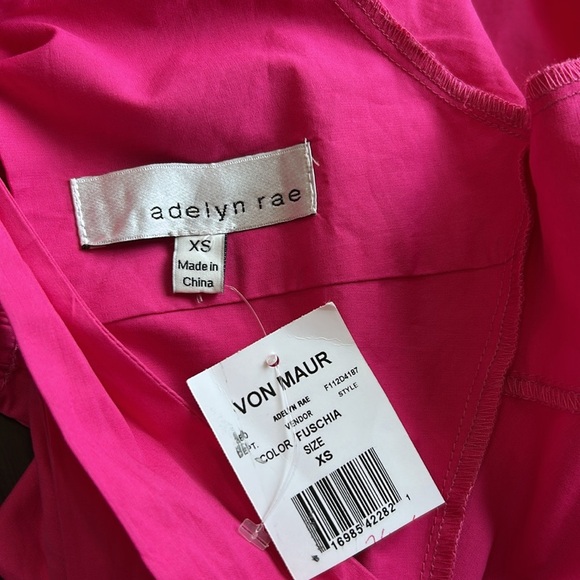 Adelyn Rae SANDI POPLIN TIE BACK Mini Dress Fuschia Pink Sz XS NEW - Picture 8 of 12